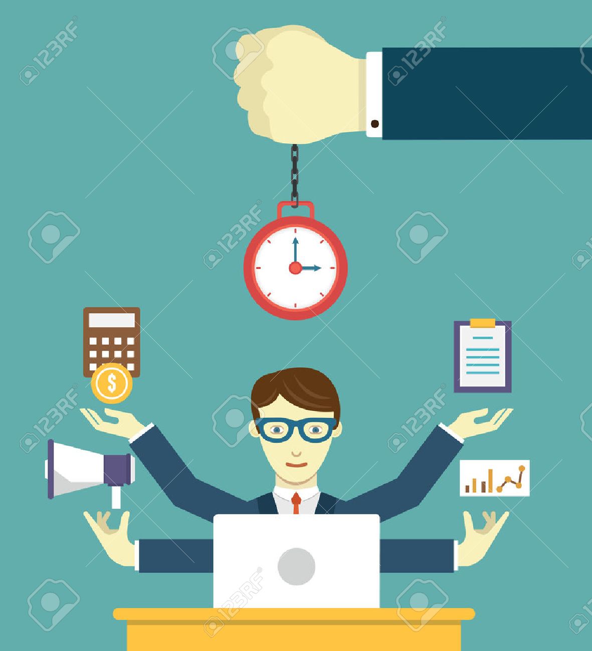Time management - pledge of success. Business planning and results - vector illustration - 34201639 Time management - pledge of success. Business planning and results - vector illustration - 34201639