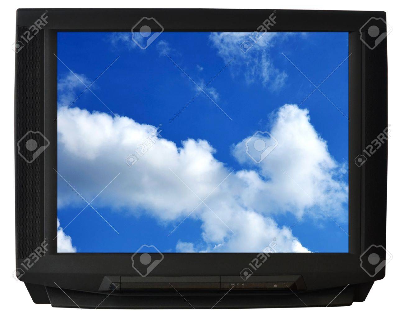 crt tv isolated on white background stock photo picture and royalty