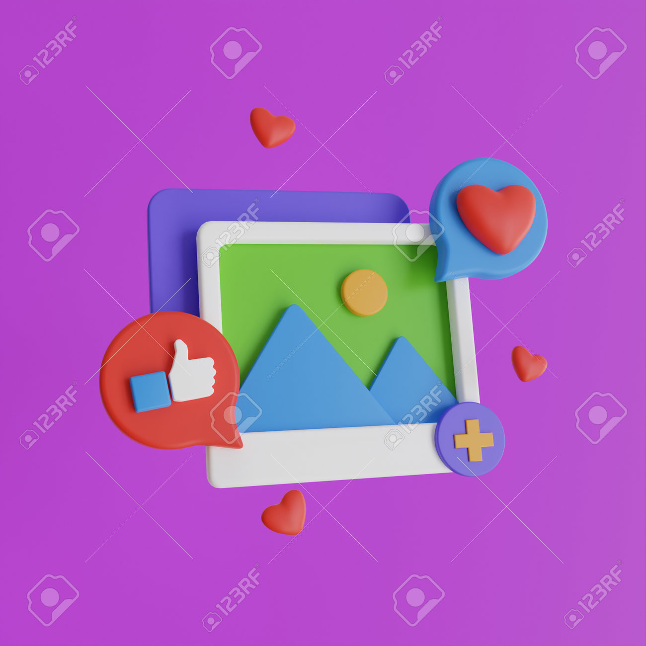 3d 소셜 미디어 플랫폼 온라인 소셜 커뮤니케이션 애플리케이션 개념 로열티 무료 사진, 그림, 이미지 그리고 스톡포토그래피. Image  201988281