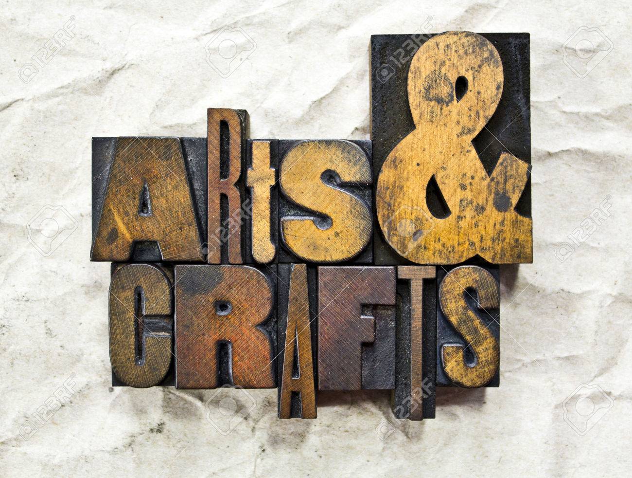 The Words Arts Crafts Written In Vintage Wood Letterpress Type Stock Photo Picture And Royalty Free Image Image 30819839