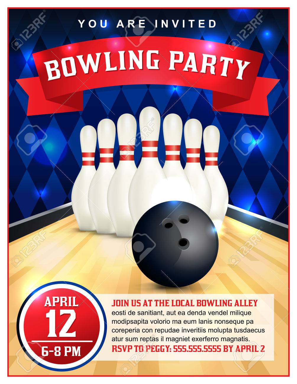 Ein Bowling-Party Flyer Vorlage Für Geburtstagsfeiern, Bowling Throughout Bowling Flyers Templates Free Ein Bowling-Party Flyer Vorlage Für Geburtstagsfeiern, Bowling Throughout Bowling Flyers Templates Free
