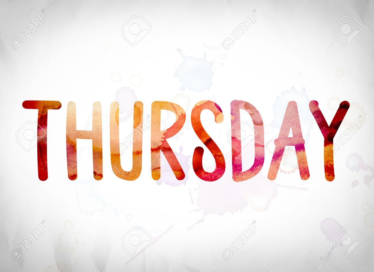 The Word Thursday Written In Watercolor Washes Over A White Stock Photo Picture And Royalty Free Image Image 63422041 the word