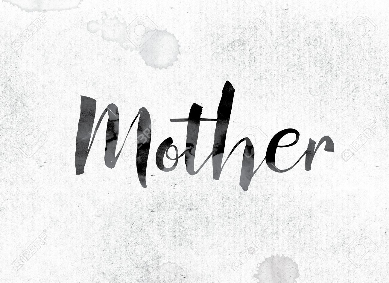 the word mother concept and theme painted in watercolor ink