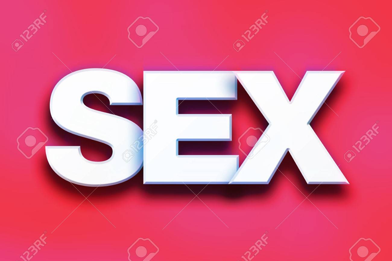 単語「セックス」カラフルな背景の概念とテーマに白の 3 D の文字で書かれています。の写真素材・画像素材 Image 66553660
