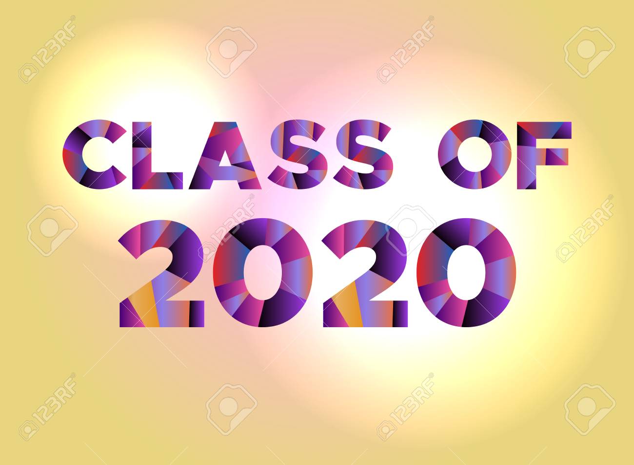 the words class of 2020 written in colorful abstract word art 2020 in words