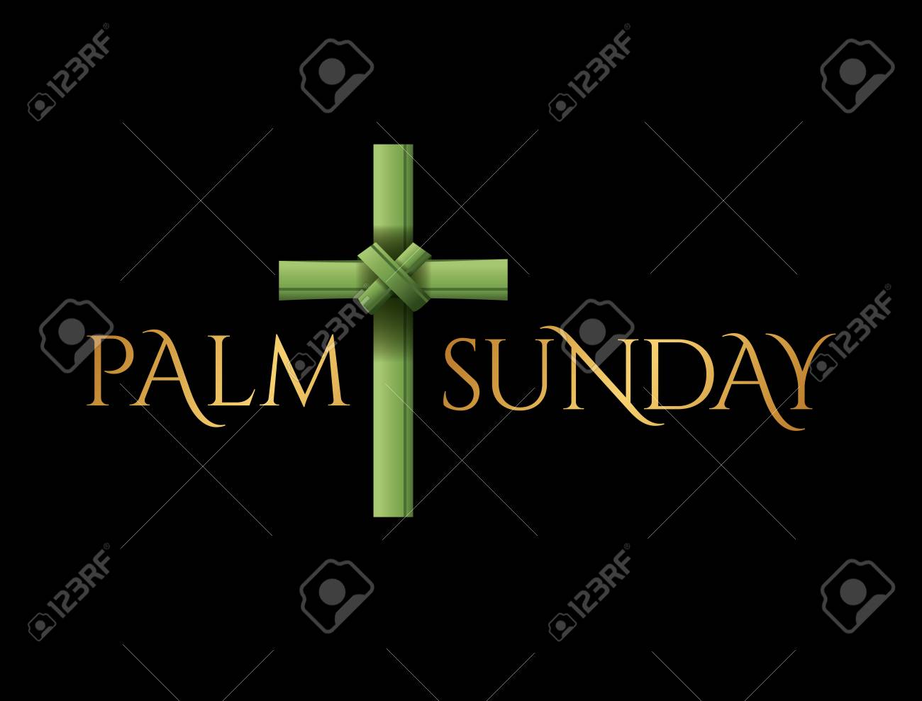 クリスチャンパーム日曜日の宗教的な休日のクロスイラスト ベクトルが利用可能です のイラスト素材 ベクタ Image