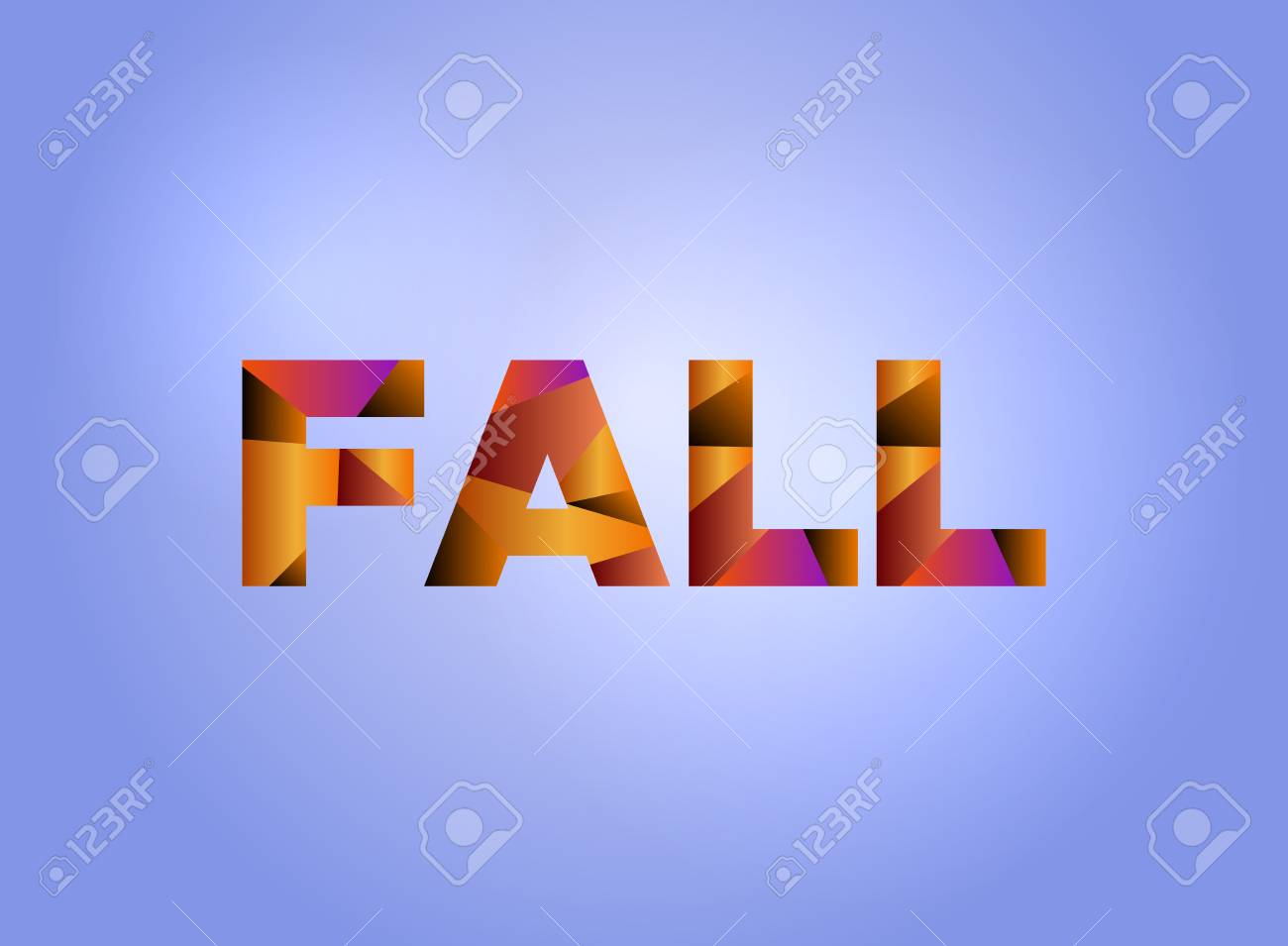 the word fall concept written in colorful fragmented word art