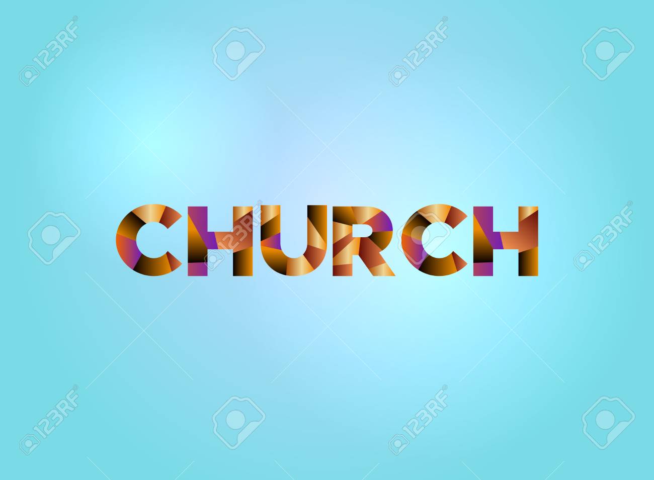 明るい背景イラストをカラフルな断片化されたワードアートで書かれた単語の教会概念 ベクター Eps 10 利用できます のイラスト素材 ベクタ Image