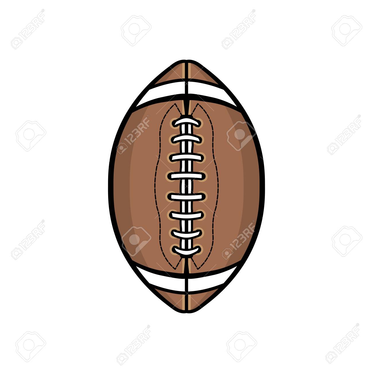 白い背景のイラストに隔離されたアメリカンフットボールのボール のイラスト素材 ベクタ Image