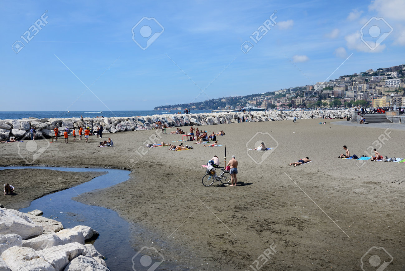 Naples Italy May 11 Famous Beach Called Mappatella Beach