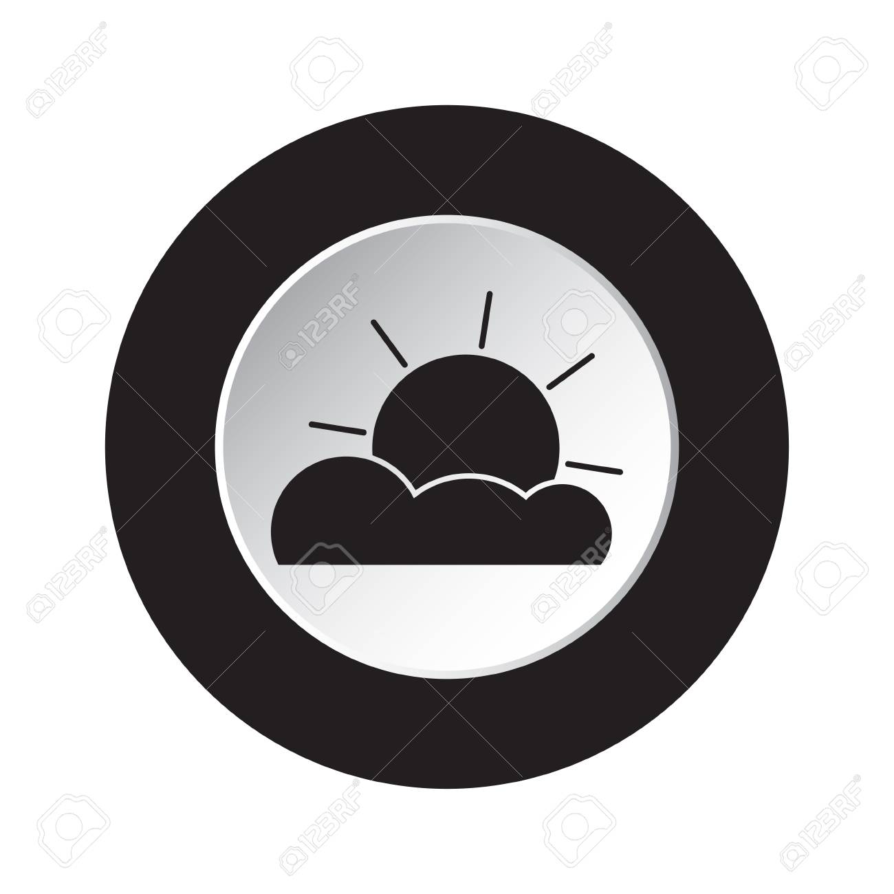 Round Isolated Black And White Button With Black Weather Forecast Royalty Free Cliparts Vectors And Stock Illustration Image