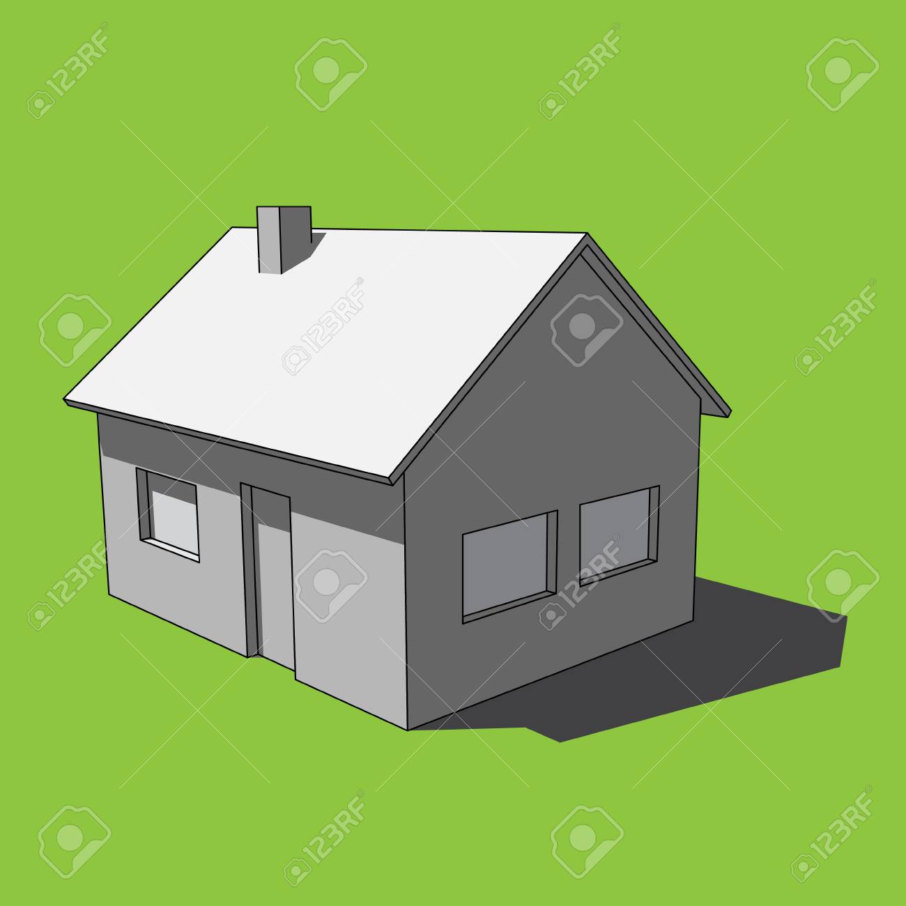 Three Dimensional Illustration Grayscale Simple Isolated House With Windows Door And Chimney In Front Of A Green Background Royalty Free Cliparts Vectors And Stock Illustration Image Three Dimensional Illustration Grayscale Simple Isolated House With Windows Door And Chimney In Front Of A Green Background Royalty Free Cliparts Vectors And Stock Illustration Image