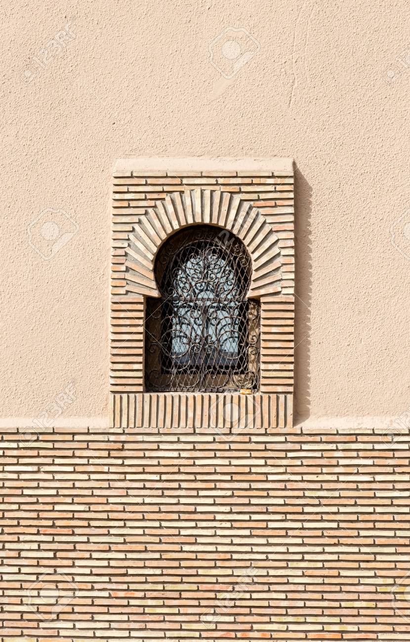 Arabic Style Windows In Marrakesh. Front Elevation View On Typical Morocco  Architecture. Vertical Full Frame Crop Stock Photo, Picture and Royalty  Free Image. Image 78567637., image size:830x1300