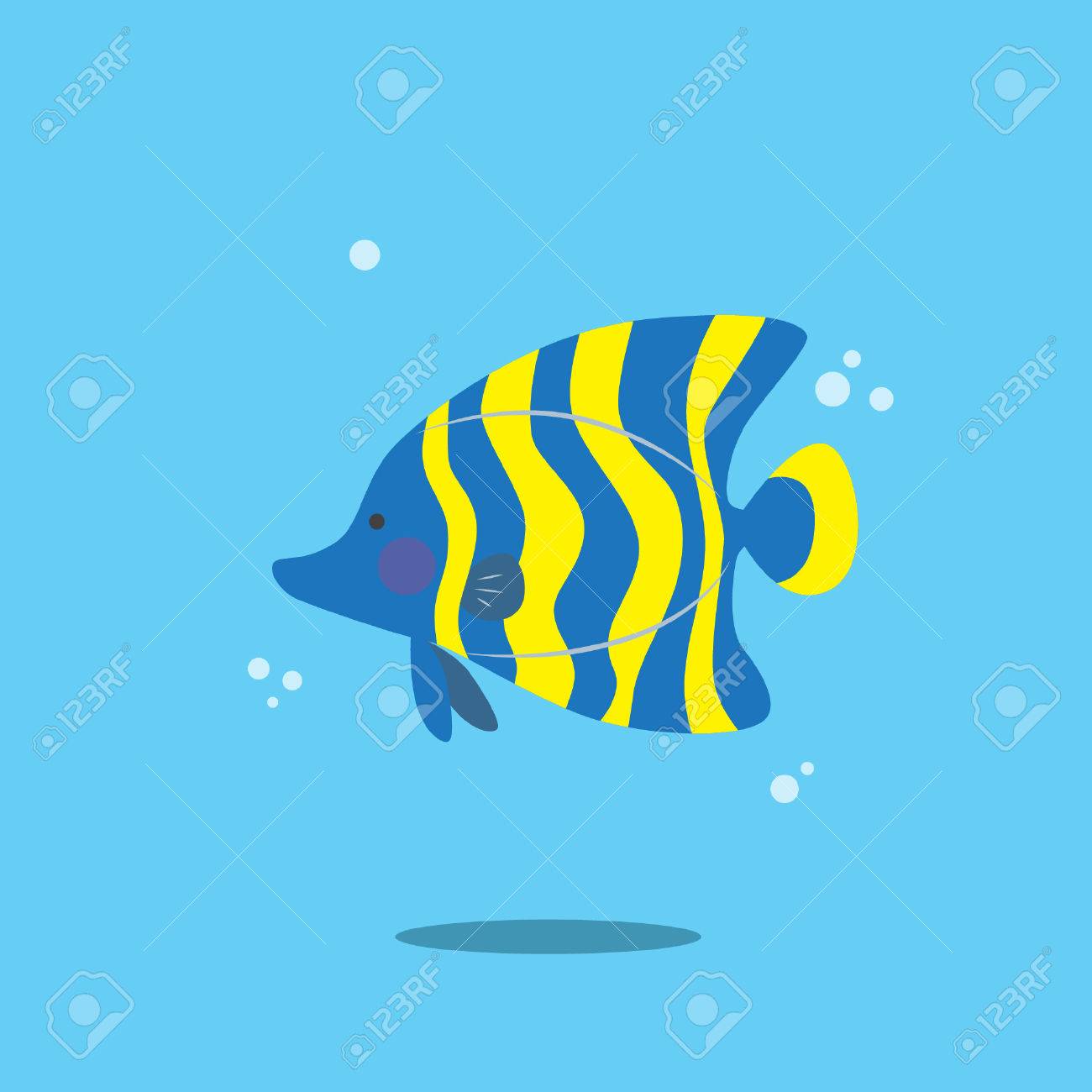 クリスタル置物BlueTangfishナンヨウハギ】魚フィッシュかわいい青黄