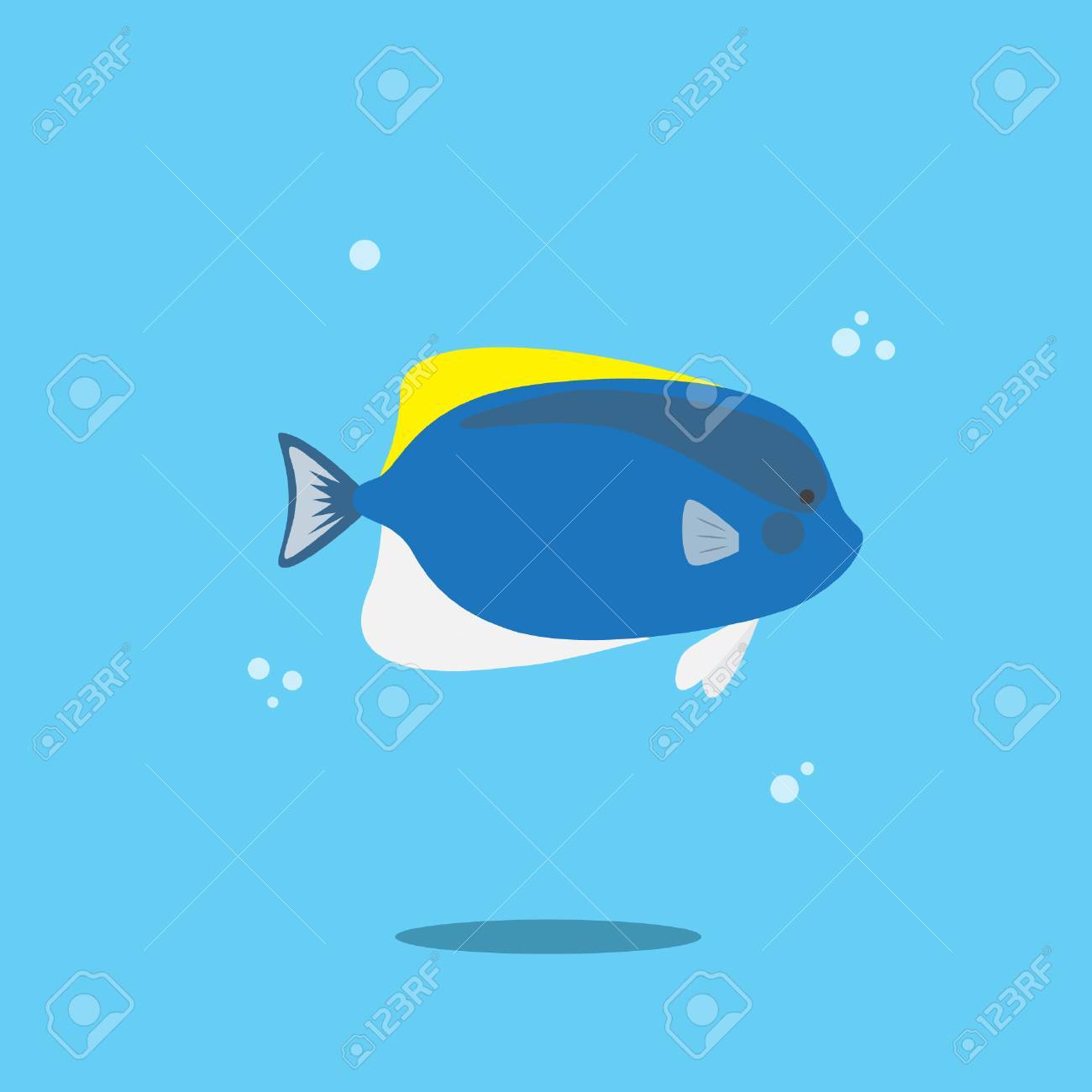 かわいい青天使魚ベクトル イラストのイラスト素材 ベクタ Image 70130612