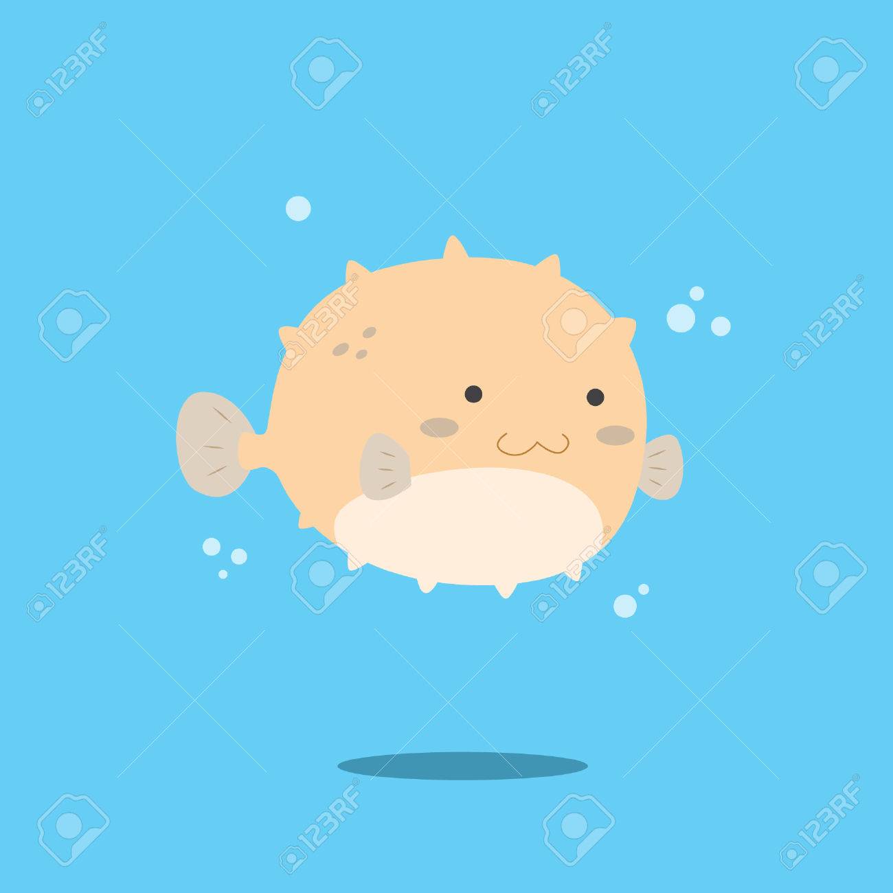 Cute Puffer Fish Vector Illustration Royalty Free Svg Cliparts Vectors And Stock Illustration Image
