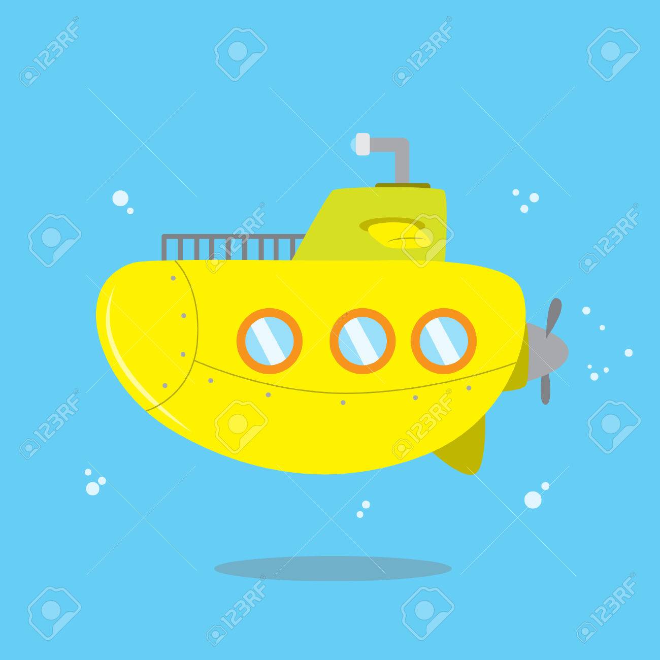 かわいい黄色潜水艦ベクトル図 のイラスト素材 ベクタ Image