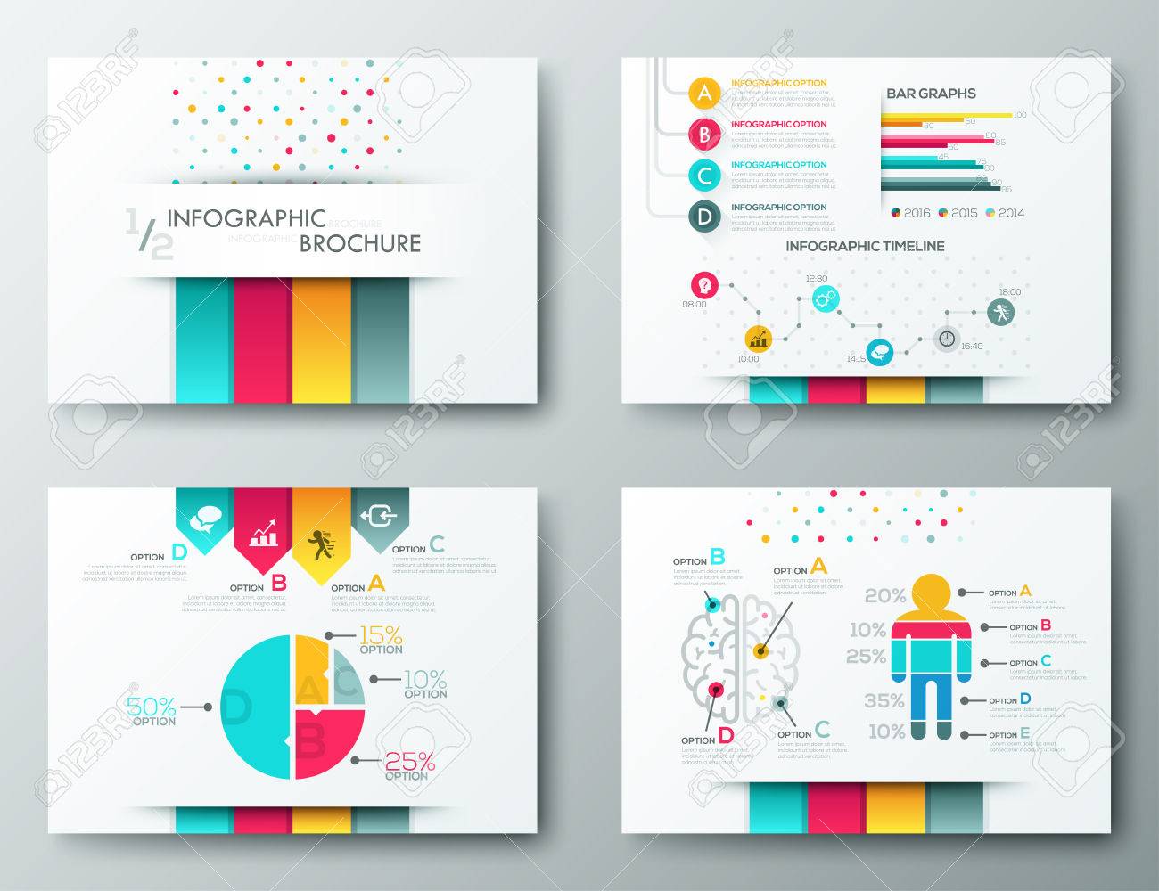 set of flyer brochure design templates infographic vector elements flyer with timeline