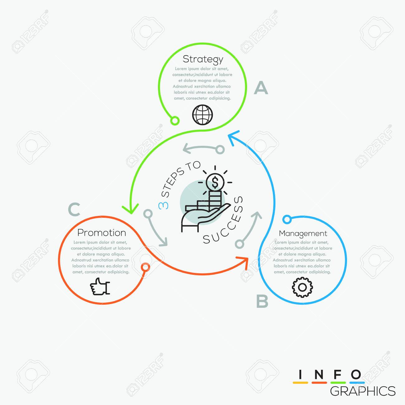Thin line minimal arrow business cycle infographic template. Vector illustration. Can be used for workflow layout, diagram, number options, web design, infographics and timeline. - 67874497 Thin line minimal arrow business cycle infographic template. Vector illustration. Can be used for workflow layout, diagram, number options, web design, infographics and timeline. - 67874497
