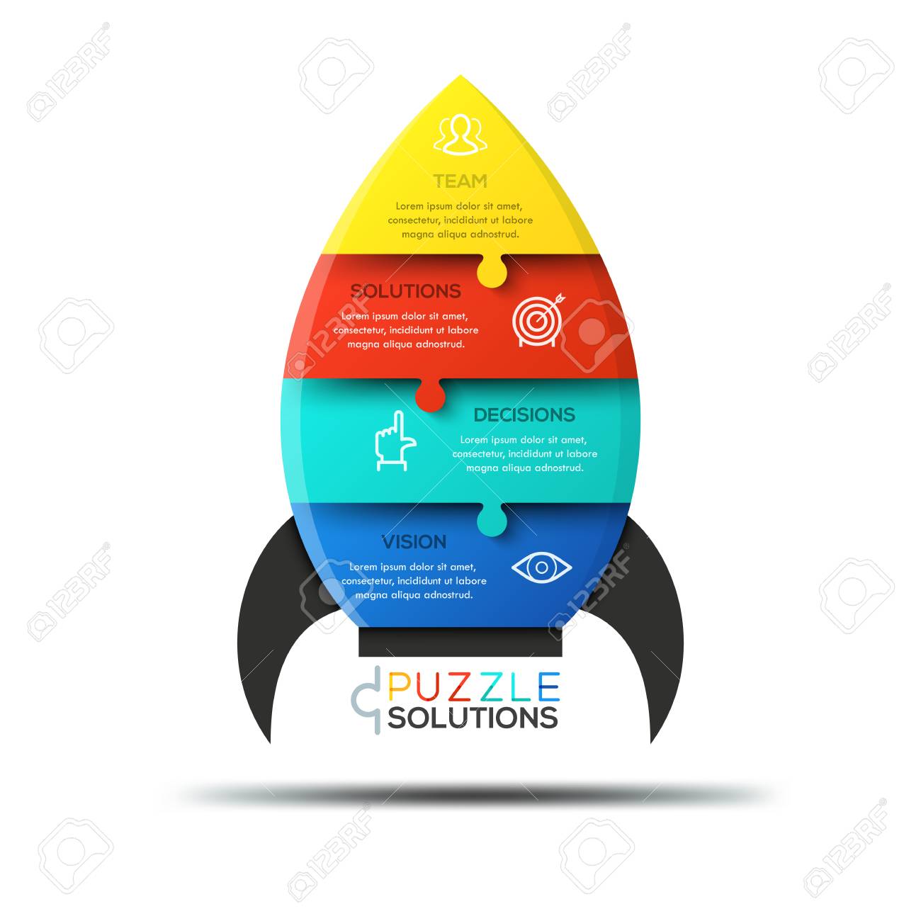 modern infographic design template jigsaw puzzle in shape of jigsaw puzzle design template