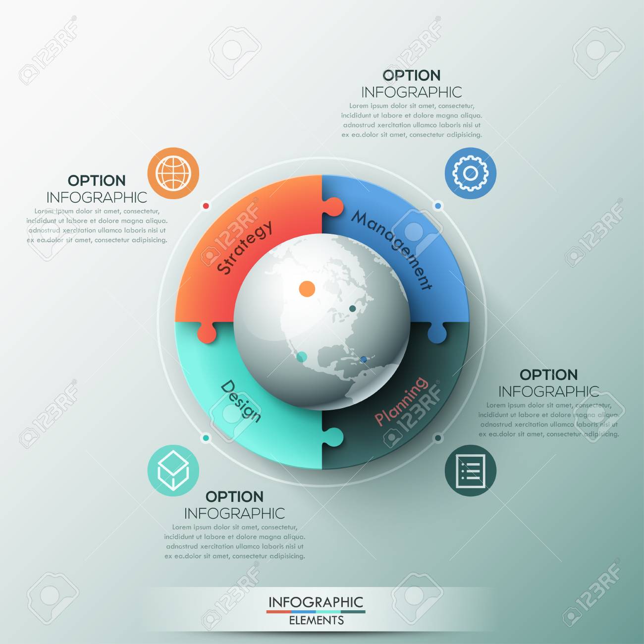 infographic design template 4 connected jigsaw puzzle pieces jigsaw puzzle design template
