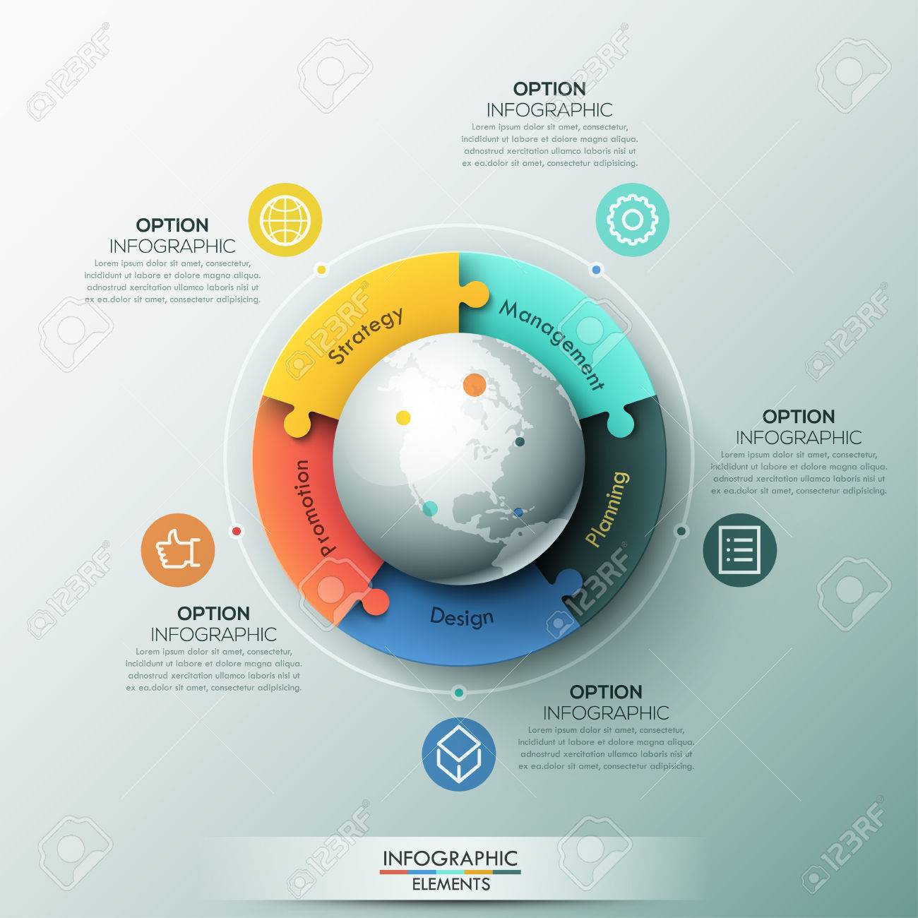 infographic design template 5 connected jigsaw puzzle pieces jigsaw puzzle design template