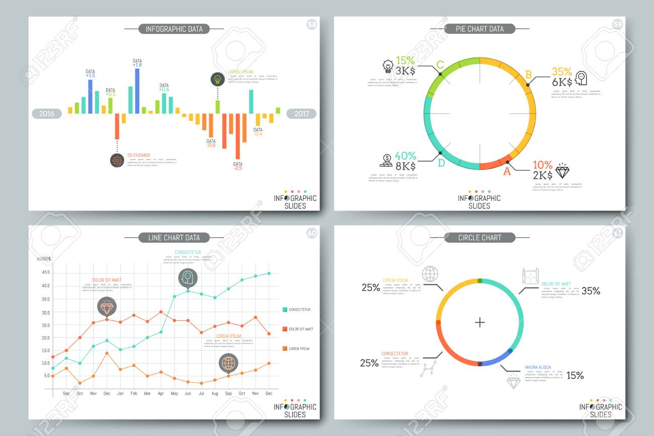 minimal infographic brochure template pages with diagram graph
