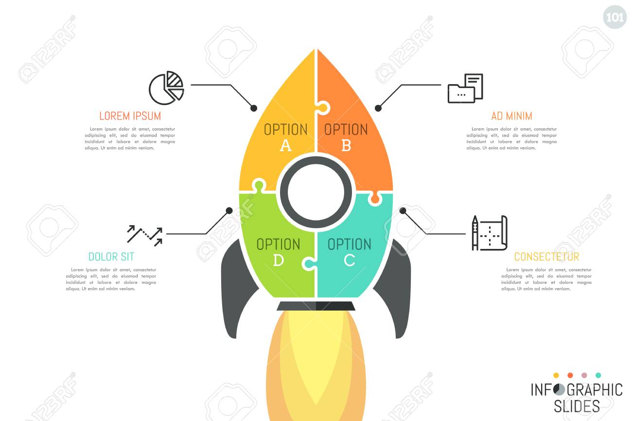 simple infographic design layout jigsaw puzzle in shape of space jigsaw design