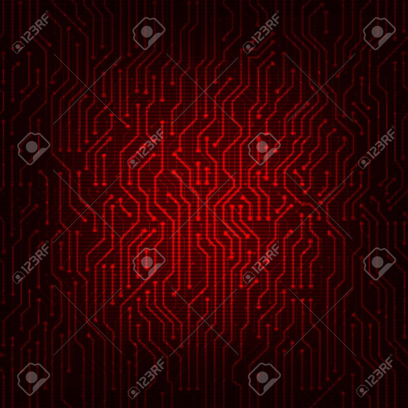 red circuit board abstract vector background digital hi tech red circuit background