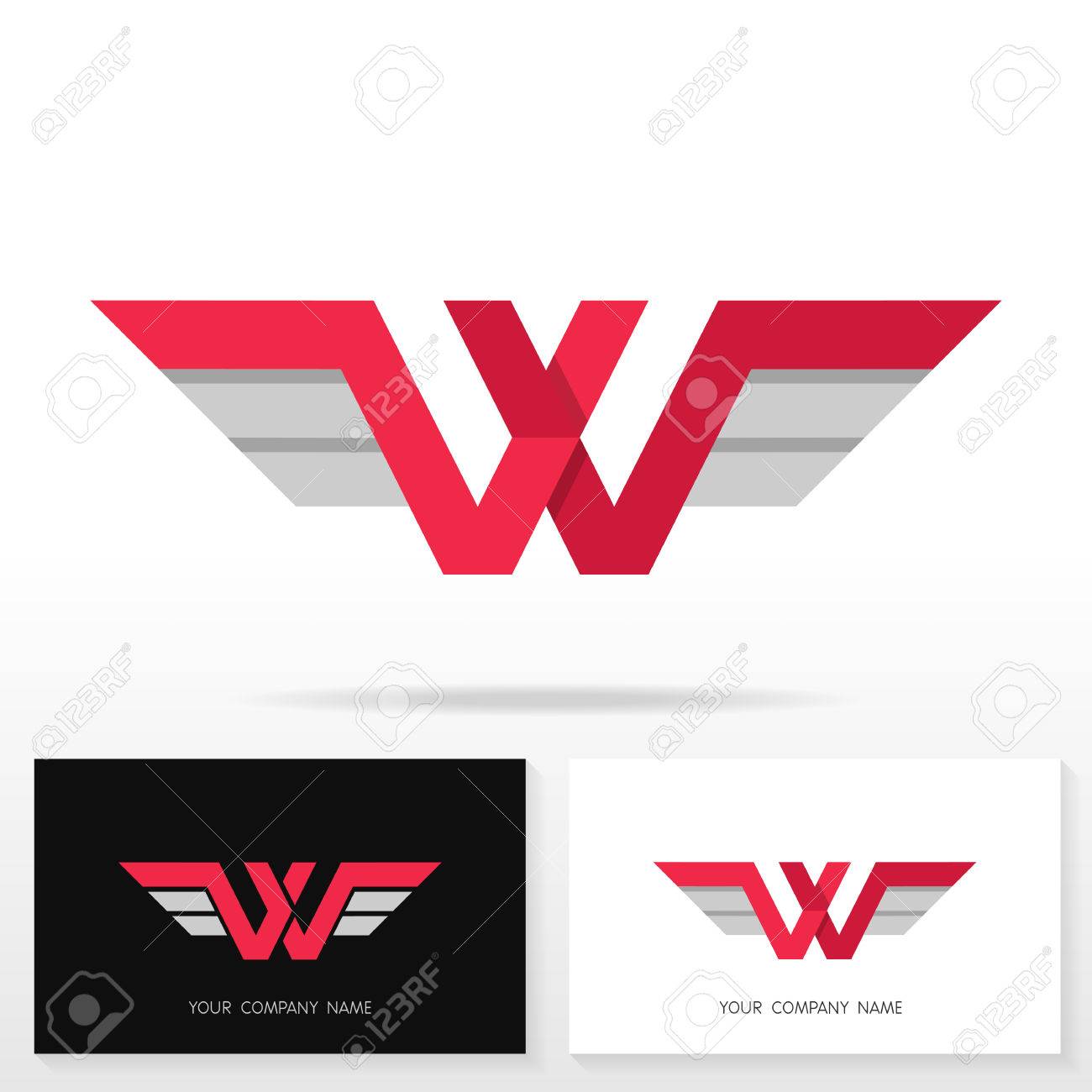 letter w logo design business sign and business card templates