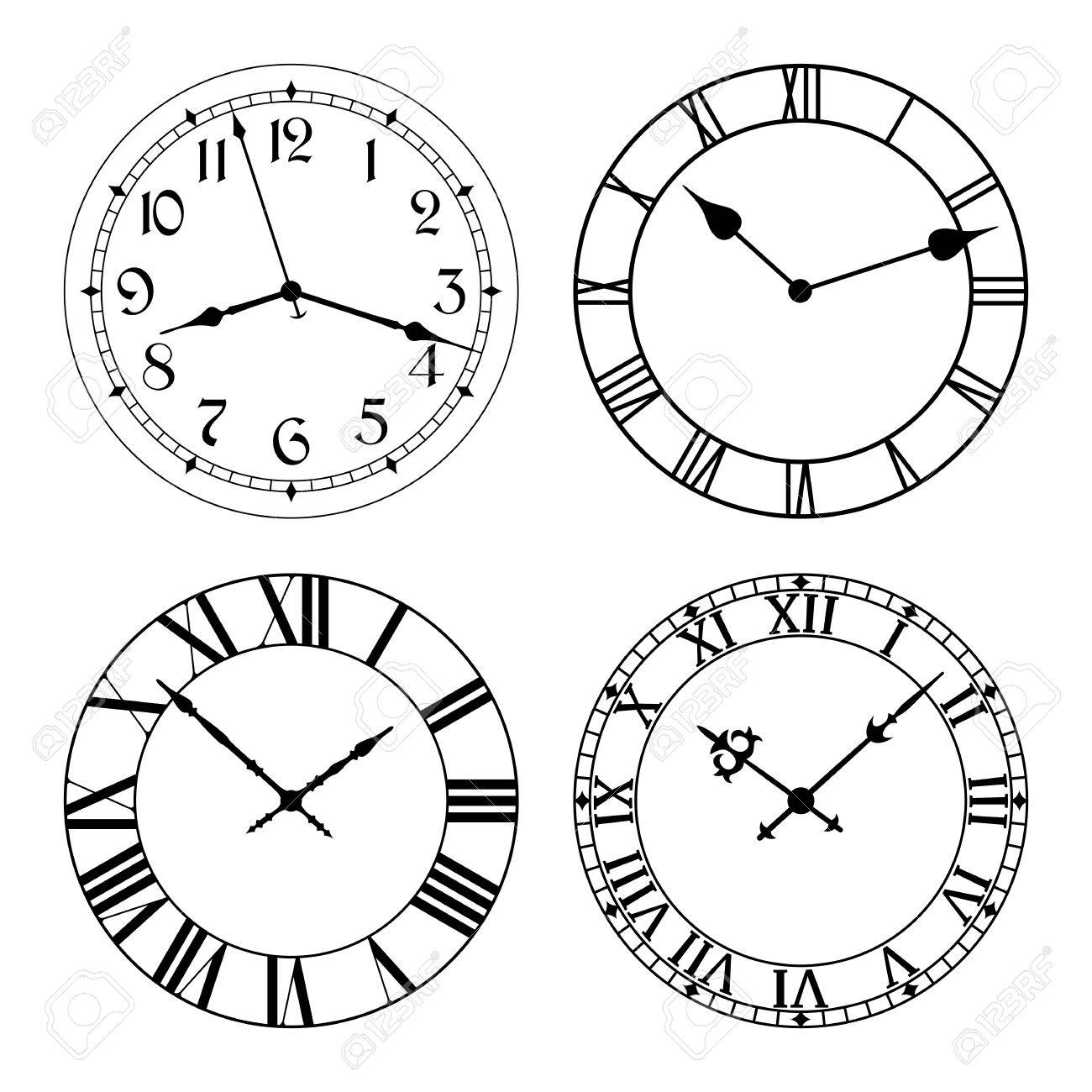 The set of different clock faces. Editable Clock, easily remove and replace hands and design. - 50643534 The set of different clock faces. Editable Clock, easily remove and replace hands and design. - 50643534