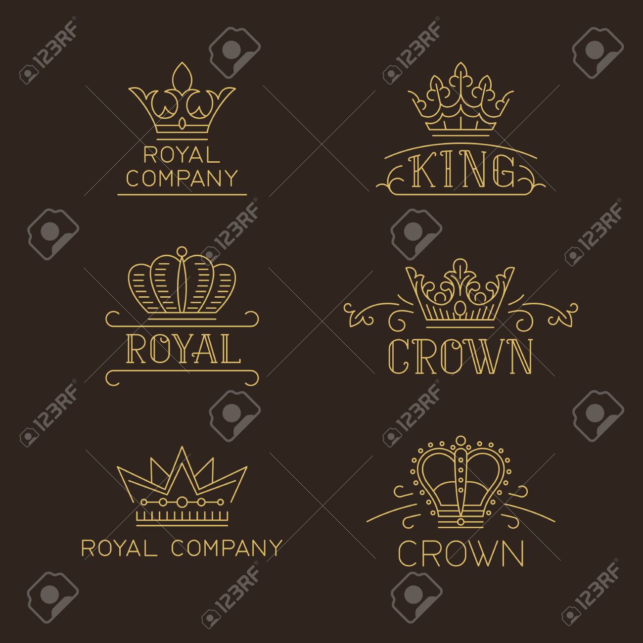 Crown logo set. Luxury signs in trendy outline style. Vector illustration for hotel, restaurant, boutique, invitation, jewellery, etc. - 70225610 Crown logo set. Luxury signs in trendy outline style. Vector illustration for hotel, restaurant, boutique, invitation, jewellery, etc. - 70225610