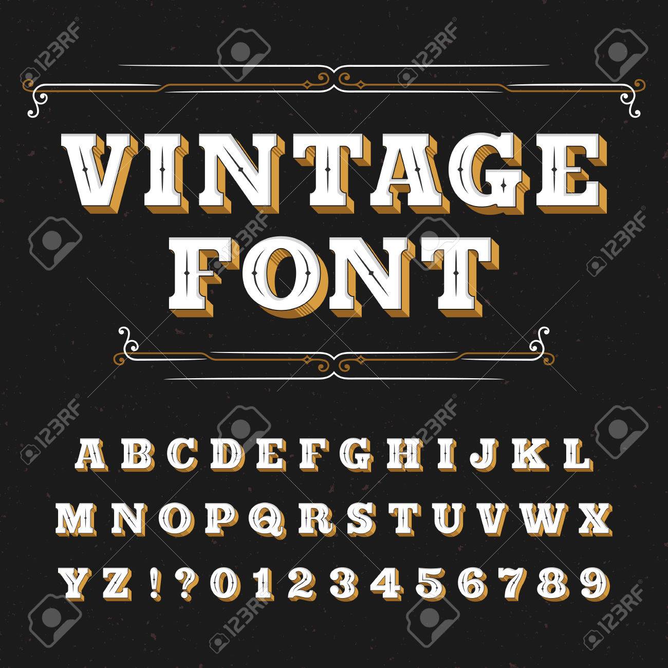 vintage alphabet font ornate letters for labels headlines