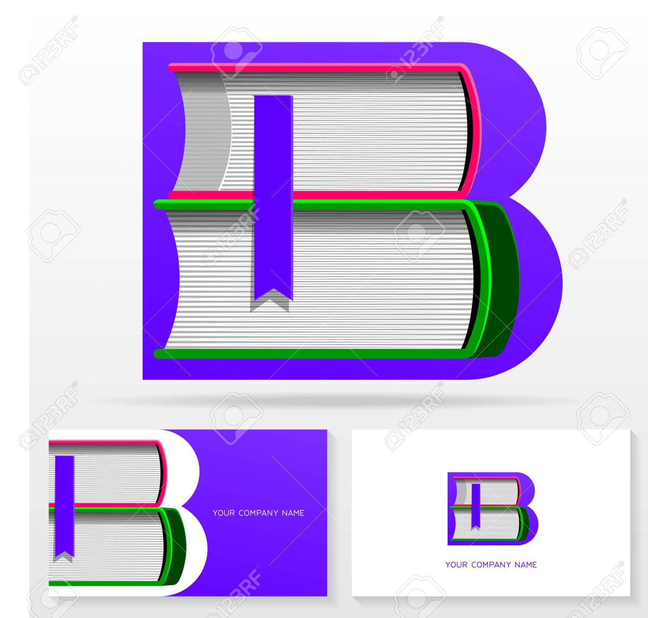 letter b logo design template letter b made of books colorful photo books templates