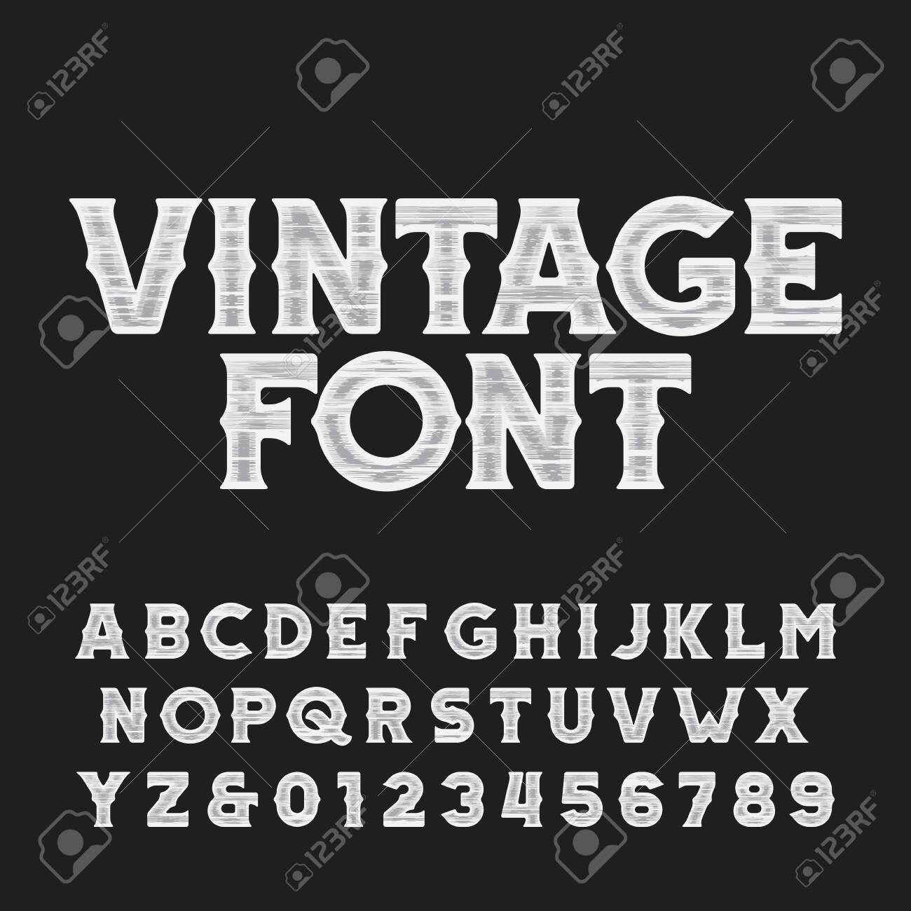 Vintage Alphabet Font Scratched Bold Letters And Numbers In Wild West Style Vector Typescript For Your Design Royalty Free Cliparts Vectors And Stock Illustration Image 127836488