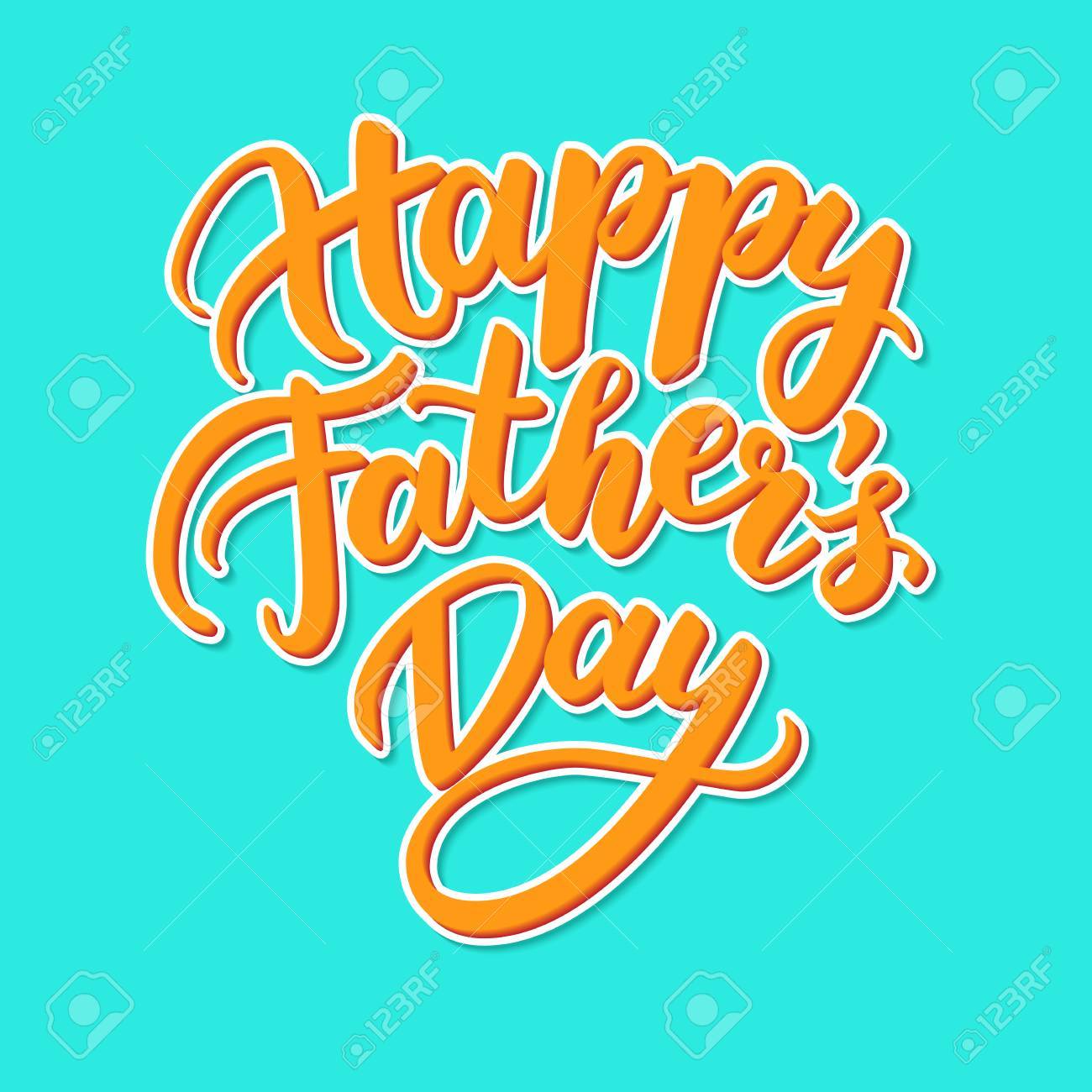 手書き文字でベクター幸せな父の日カード 装飾的なタイポグラフィ休日イラスト バナー ポスター グリーティング カード セールのチラシやクーポンのために大きい のイラスト素材 ベクタ Image