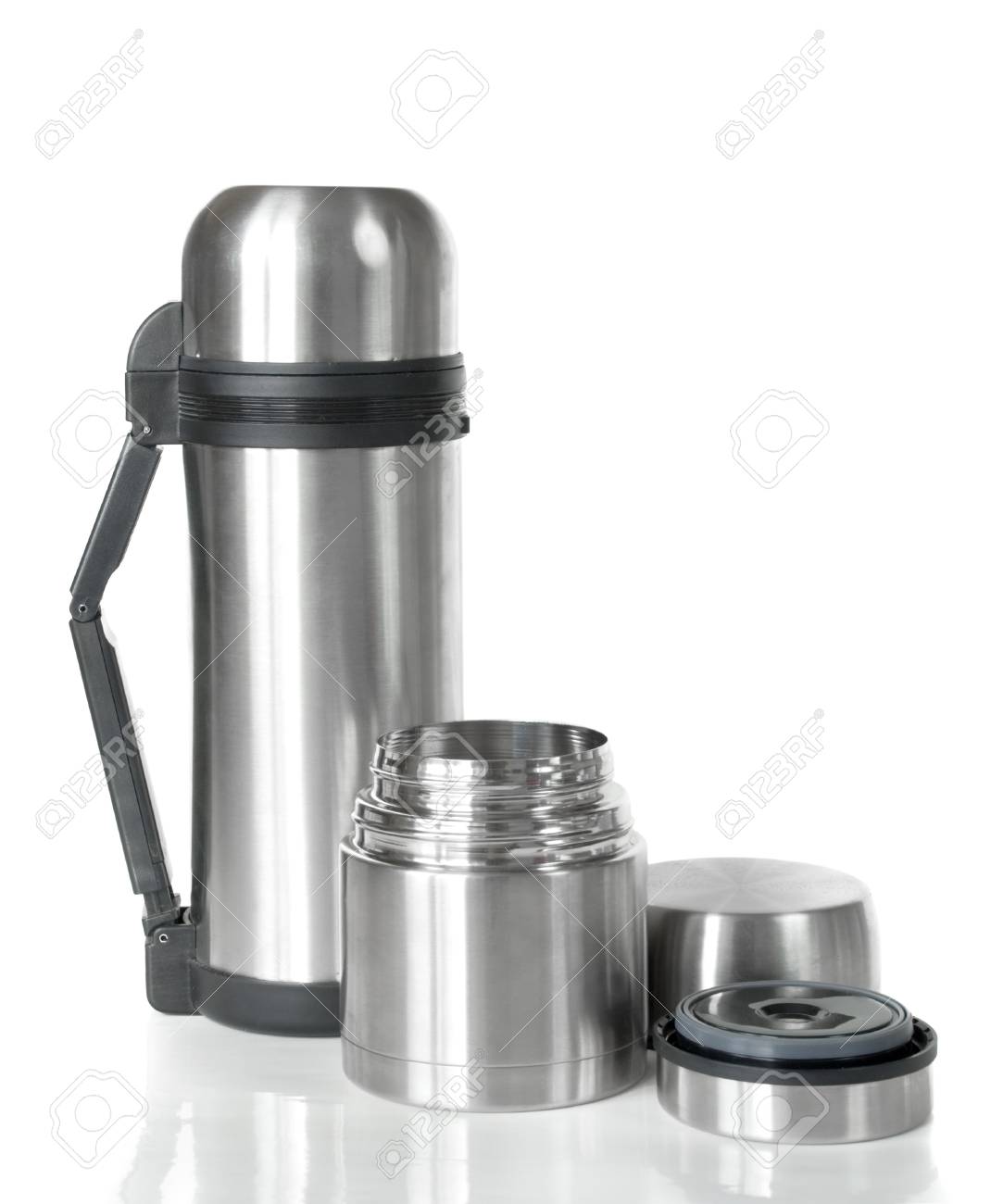 Download Two Shiny Metal Thermos With Lid Open Stock Photo Picture And Royalty Free Image Image 20671697 Yellowimages Mockups