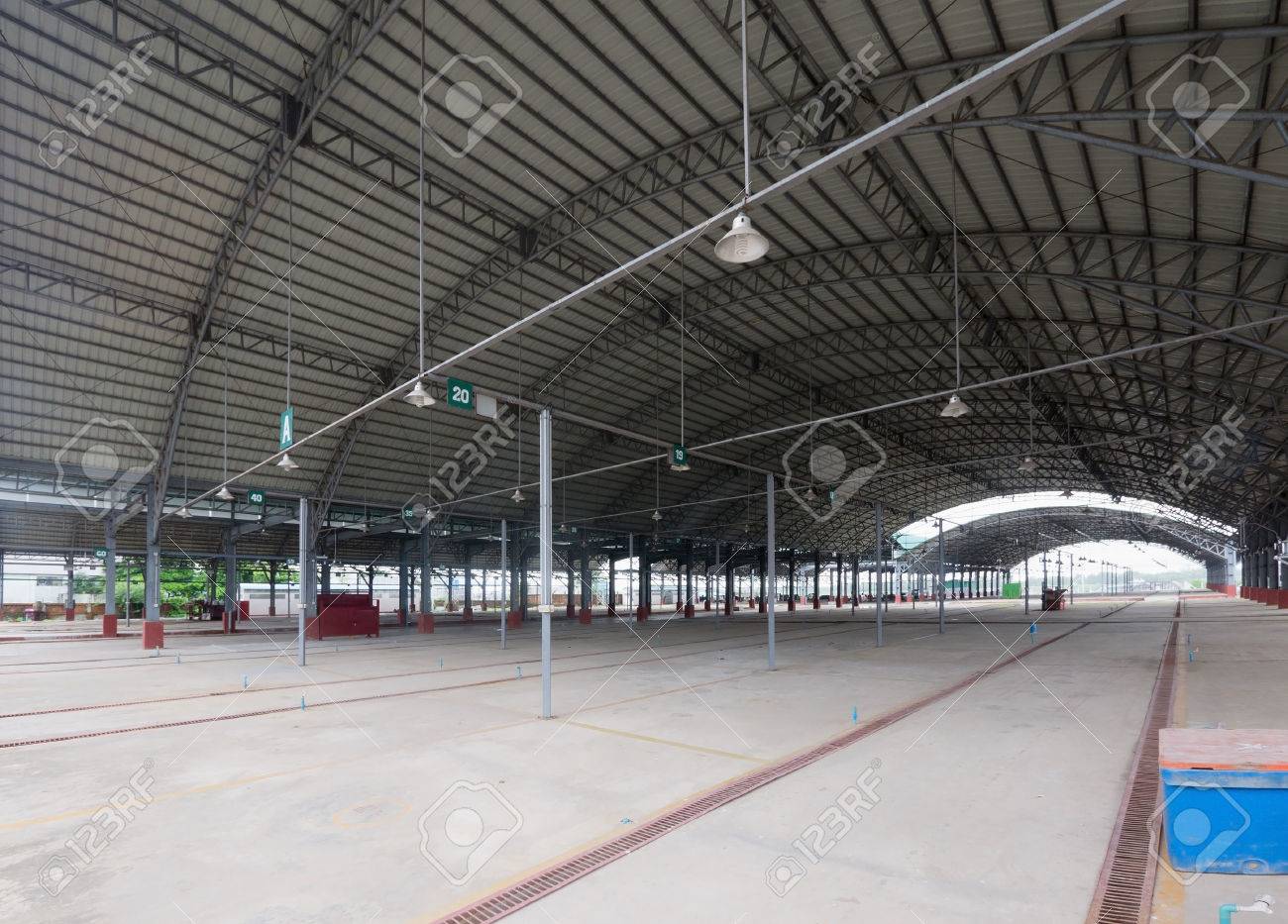 Empty Wholesale Market Hall Without Walls Purpose Built For