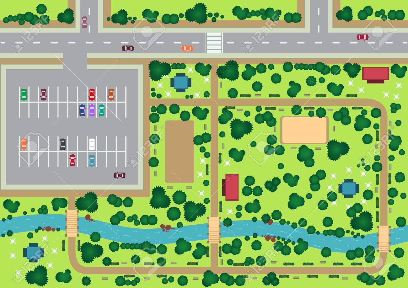 Vector park view from top flat graphic - 41848261 Vector park view from top flat graphic - 41848261