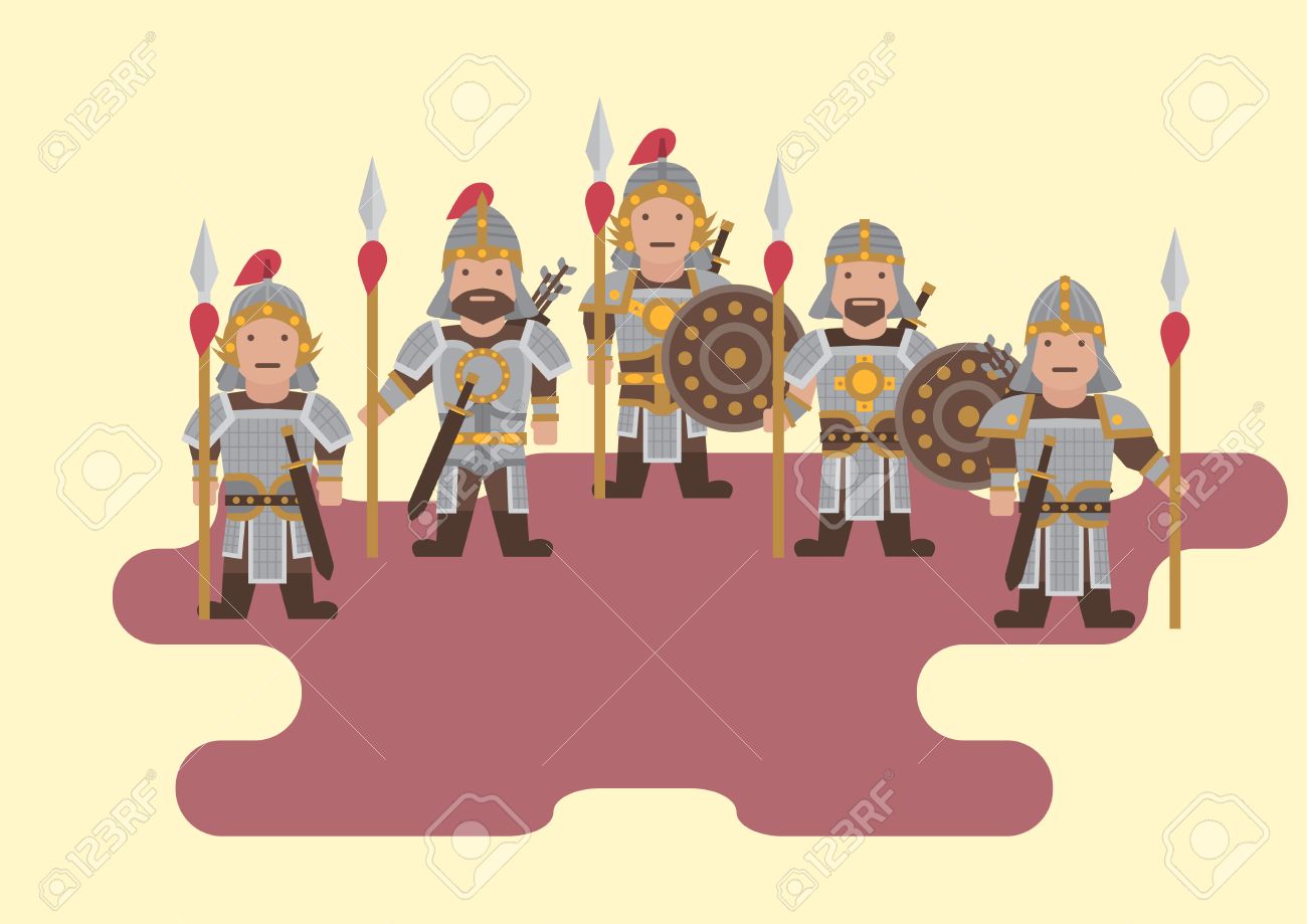ベクトルの古代中国兵士グラフィック フラットのイラスト素材 ベクタ Image
