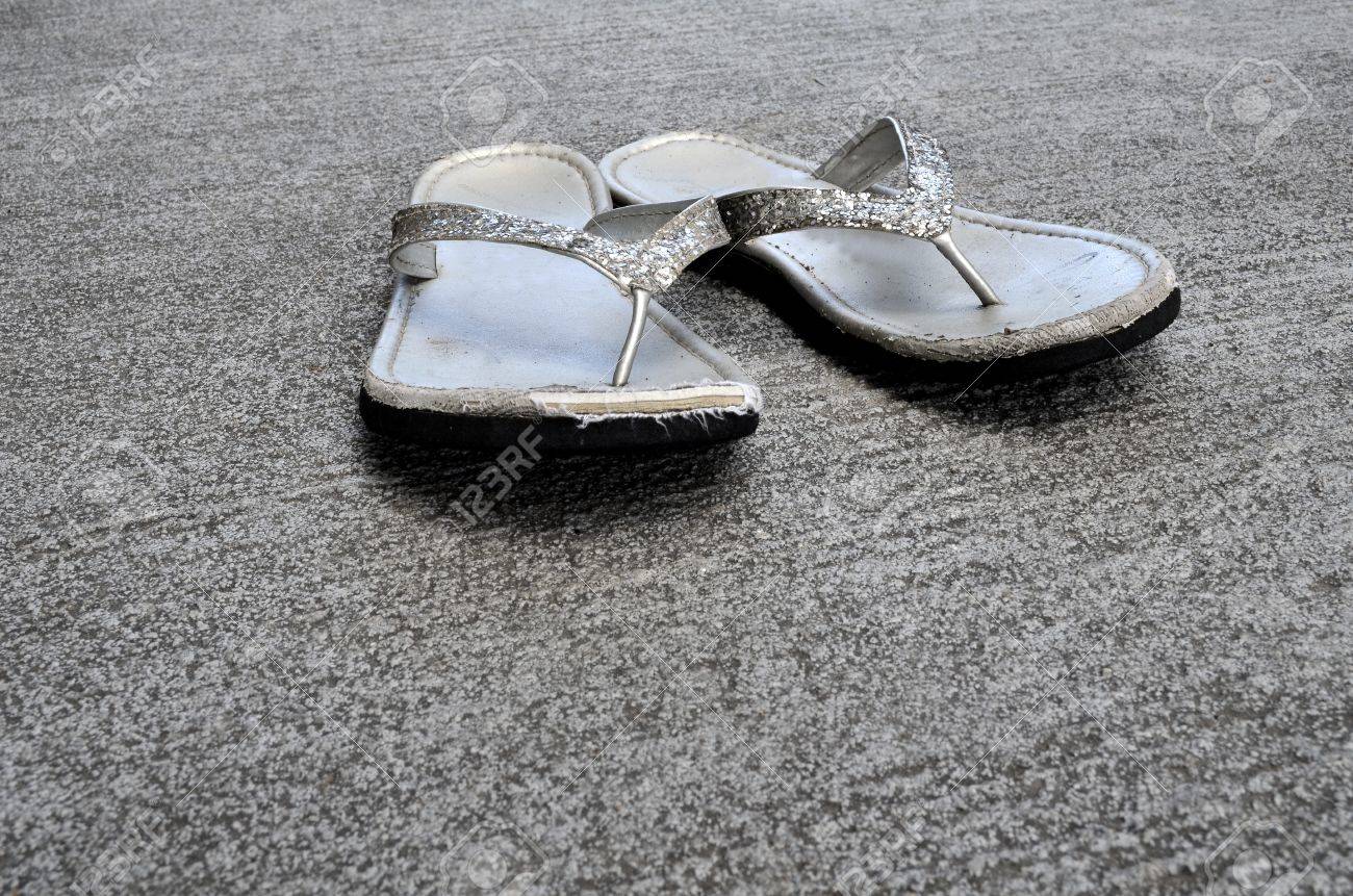 worn out flip flops