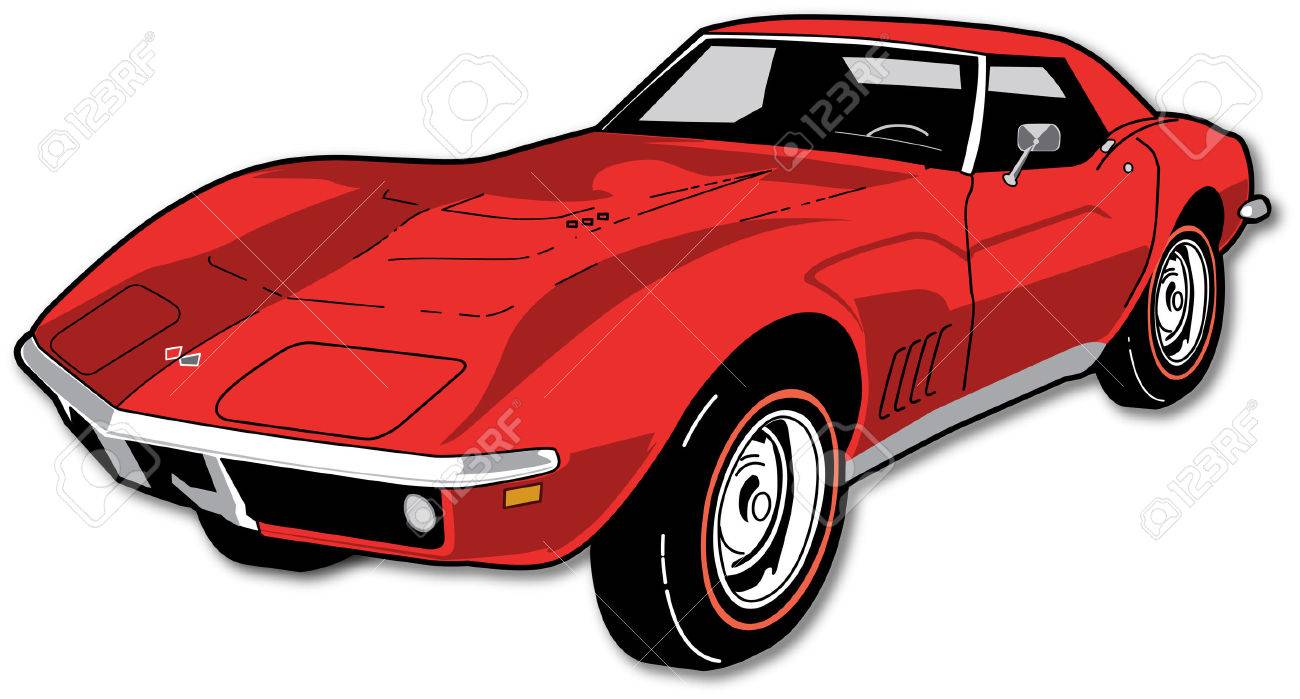 X線アート　コルベット　C3 透視図 旧車 1974-chevrolet-corvette-