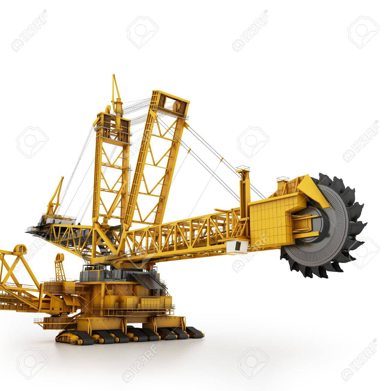 Bucket Wheel Excavator Isolated On White Stock Photo Picture And Royalty Free Image Image 9968953