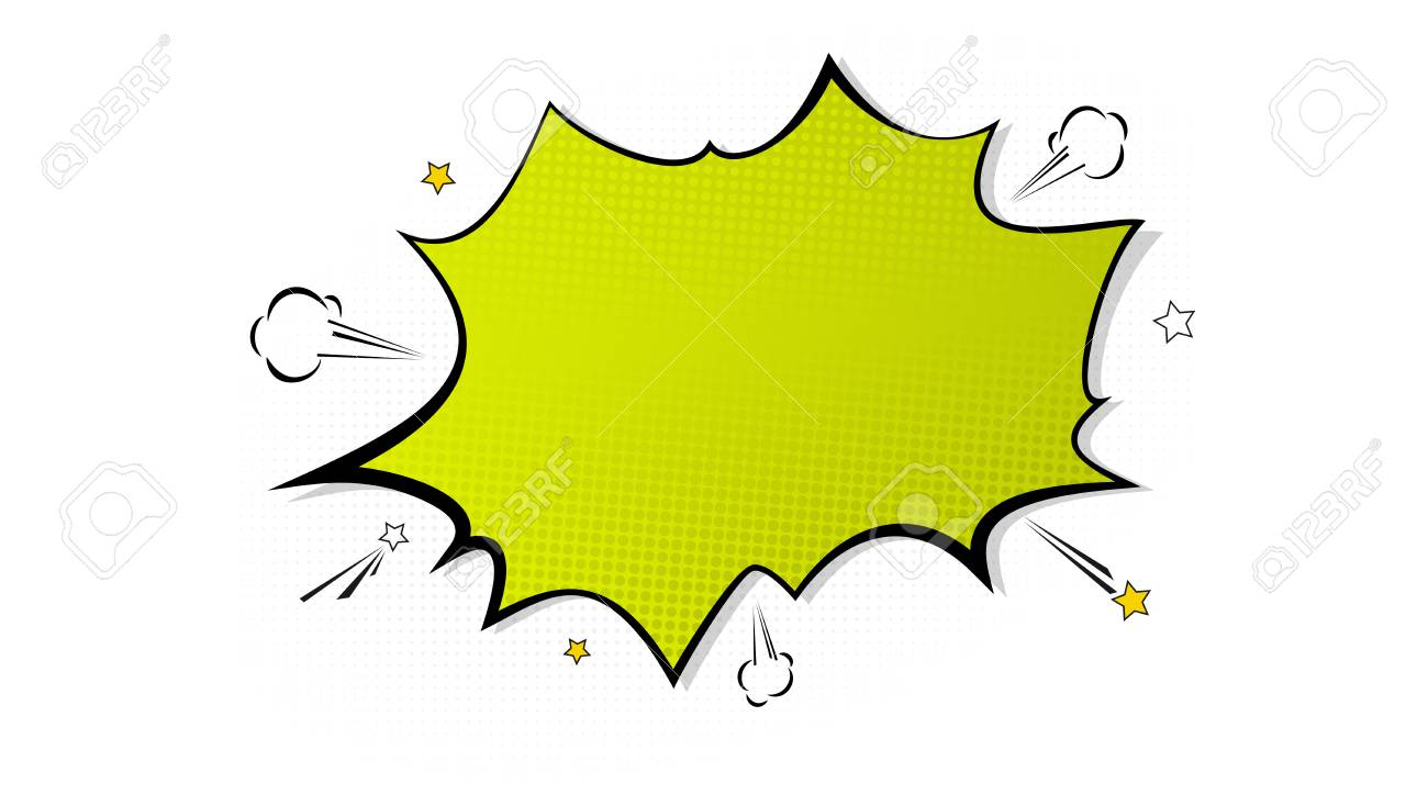 ポップアート スプラッシュの背景 コミック本のスタイル ハーフトーン ドット クラウドと梁 白紙 レイアウト テンプレートで爆発白の背景上のドット パターンを分離しました 広告 カバー ポスターのベクトル テンプレートです のイラスト素材 ベクタ Image