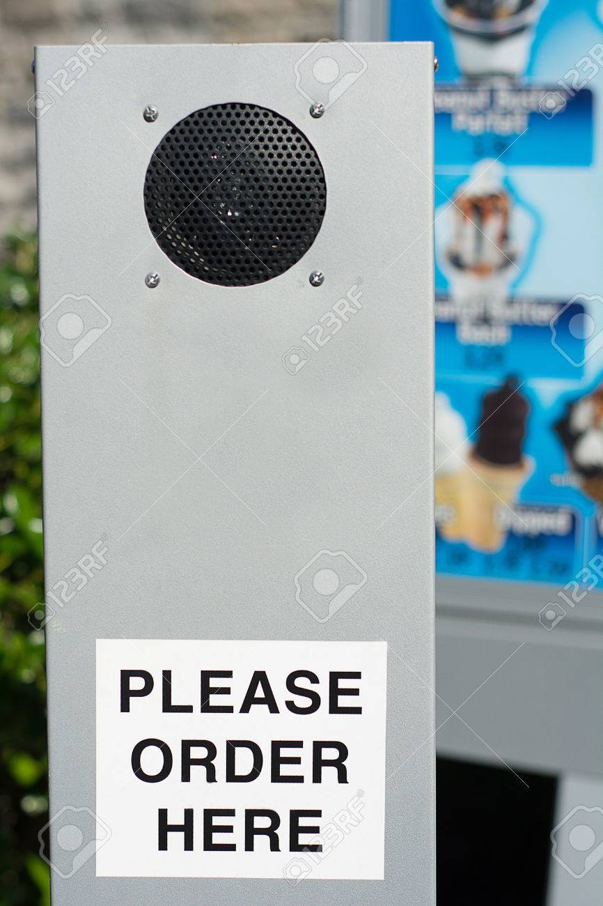 A Drive Thru Speaker With The Words Please Order Here Stock Photo Picture And Royalty Free Image Image 40818446