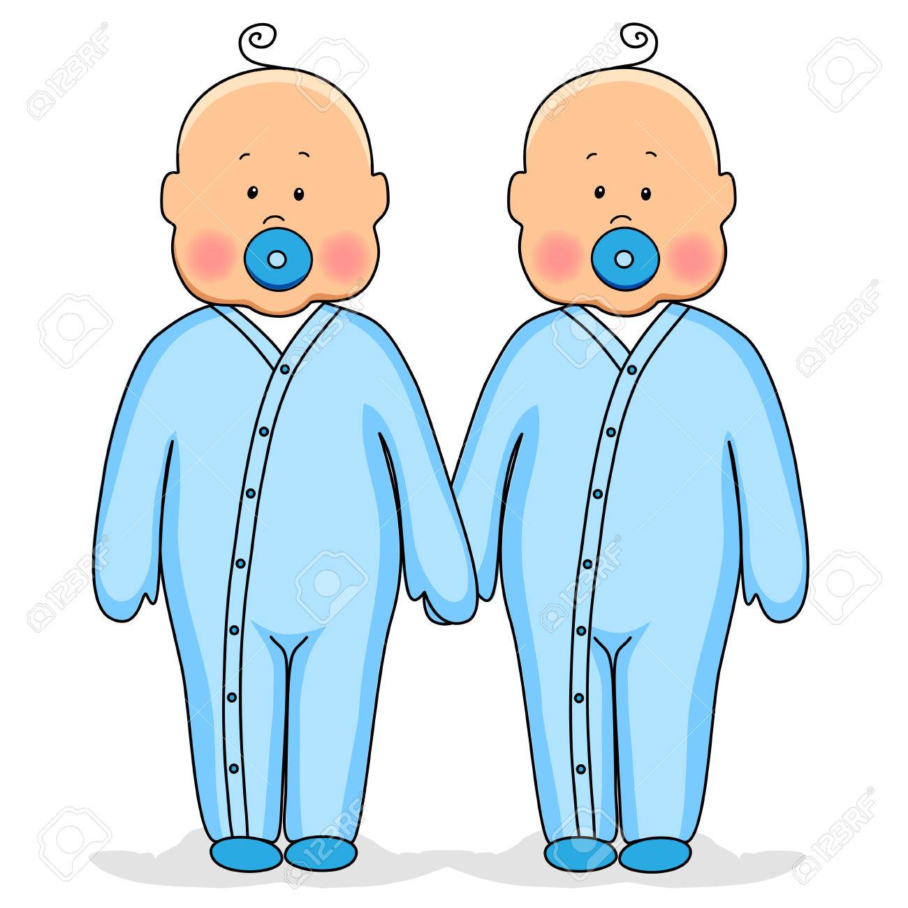 Twins as cute babies holding hands - 77975230 Twins as cute babies holding hands - 77975230