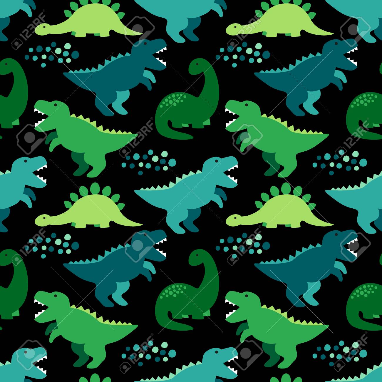 生地 壁紙や異なる表面のための恐竜の理想的なかわいい子供っぽいシームレスパターン のイラスト素材 ベクタ Image