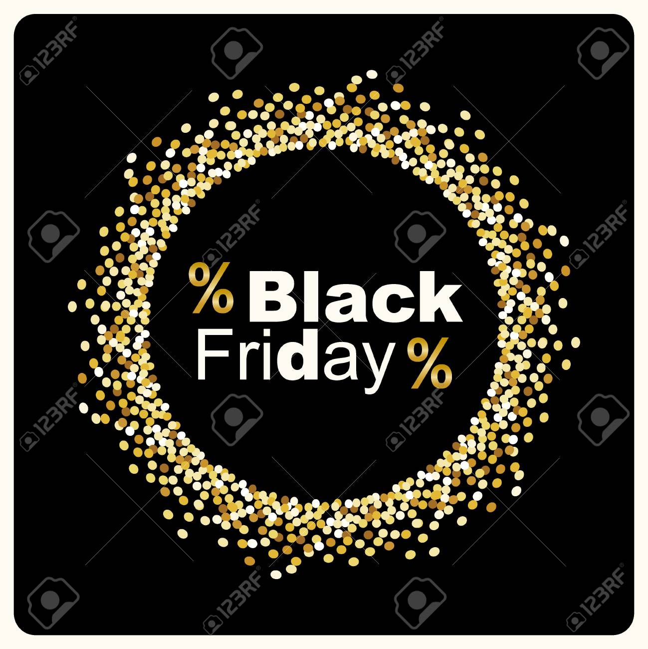 Luxury Black Friday background with gold glitter confetti frame for your decoration - 88329597 Luxury Black Friday background with gold glitter confetti frame for your decoration - 88329597
