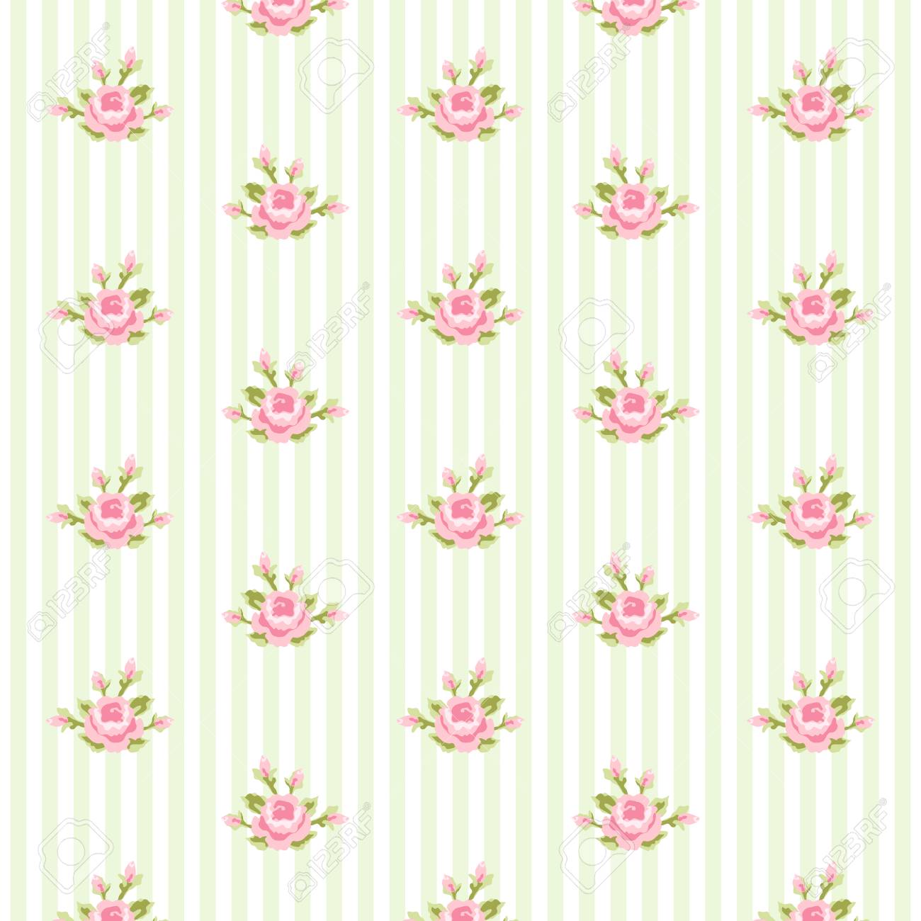 Cute Vintage Shabby Chic Floral Background For Your Decoration