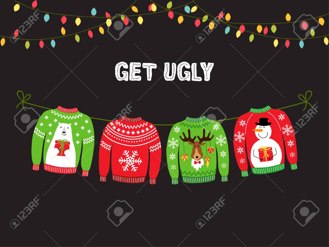 Cute banner for Ugly Sweater Christmas Party for your decoration - 110314908 Cute banner for Ugly Sweater Christmas Party for your decoration - 110314908